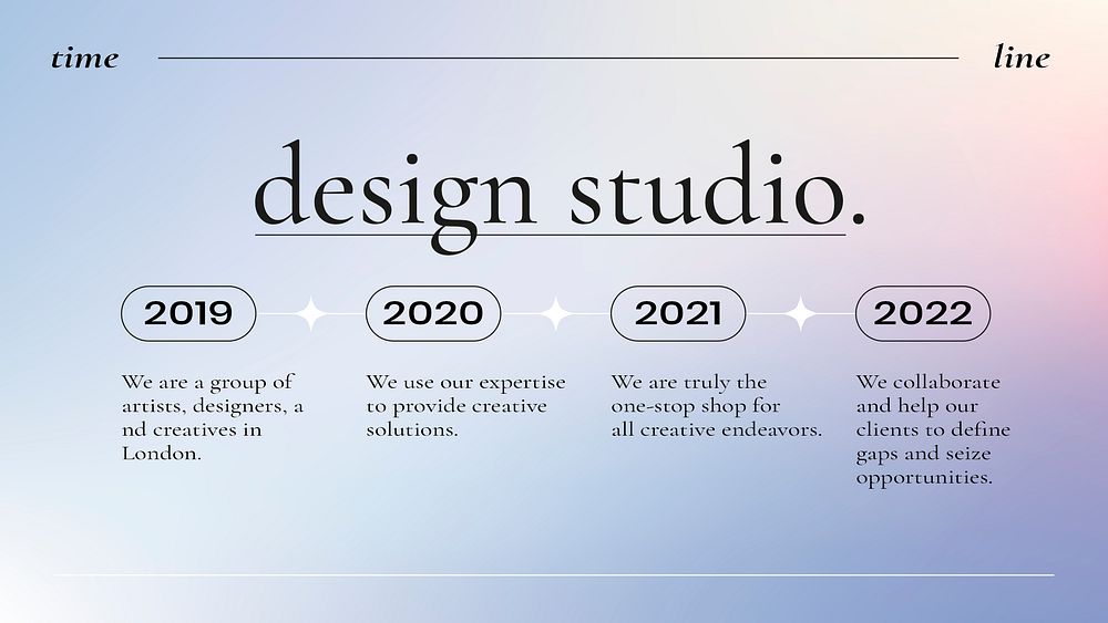 Design studio business presentation psd editable text on purple gradient background