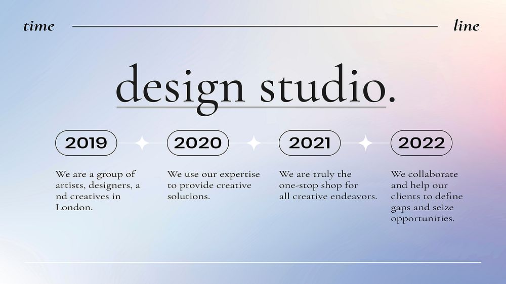Business presentation vector editable text on purple gradient background, design studio