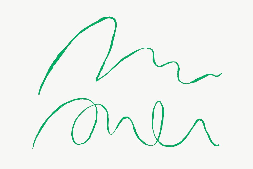 Green abstract line vector in doodle style
