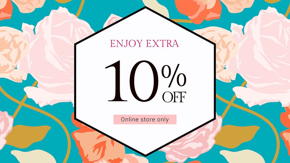 Spring floral SALE template vector with colorful roses fashion ad banner