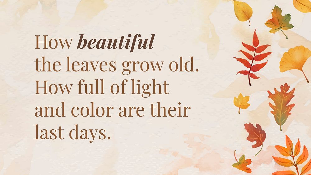 Autumn quote template vector for blog banner