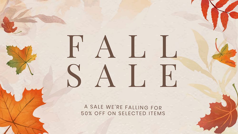 Fall sell template vector for blog banner