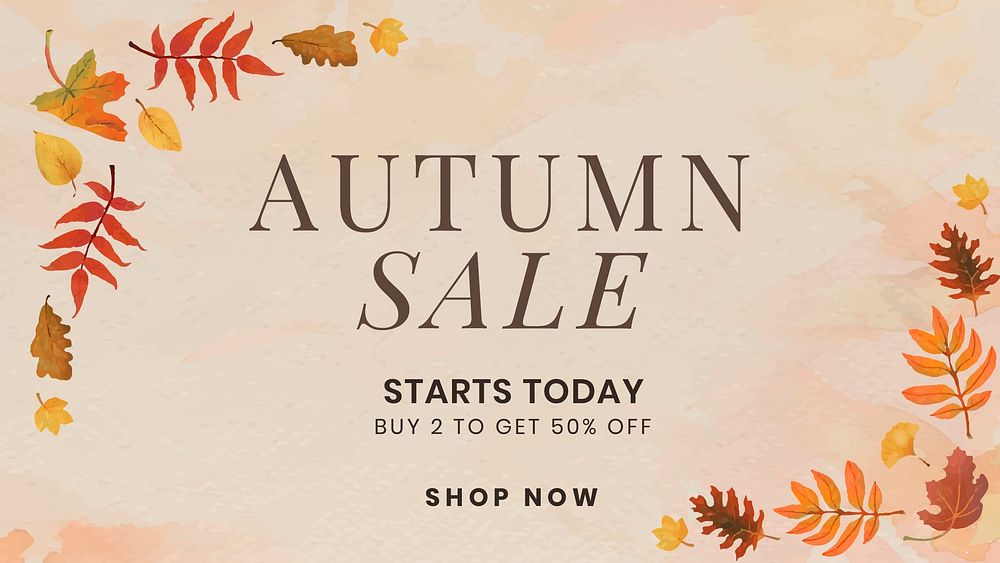 Autumn sell template vector for blog banner