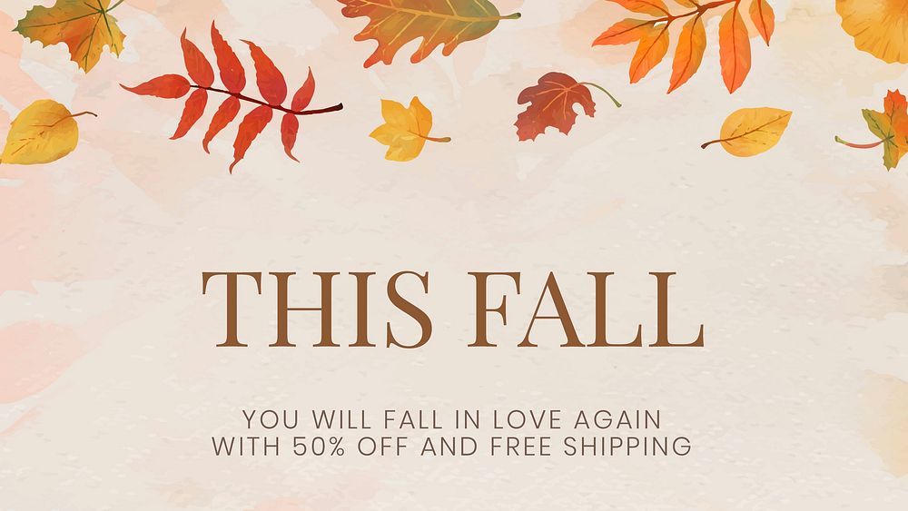 Fall sell template vector for blog banner this fall