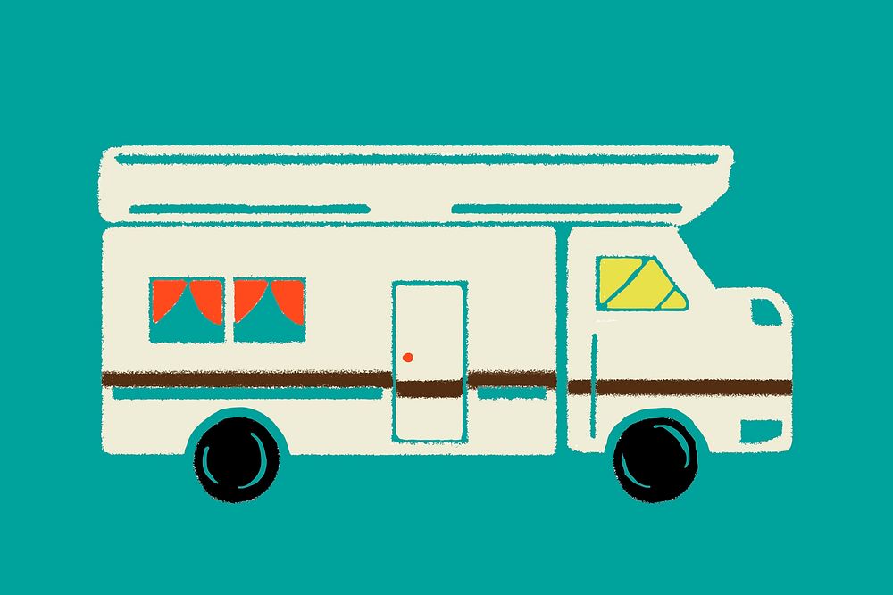Vintage Caravan vehicle graphic vector for transportation