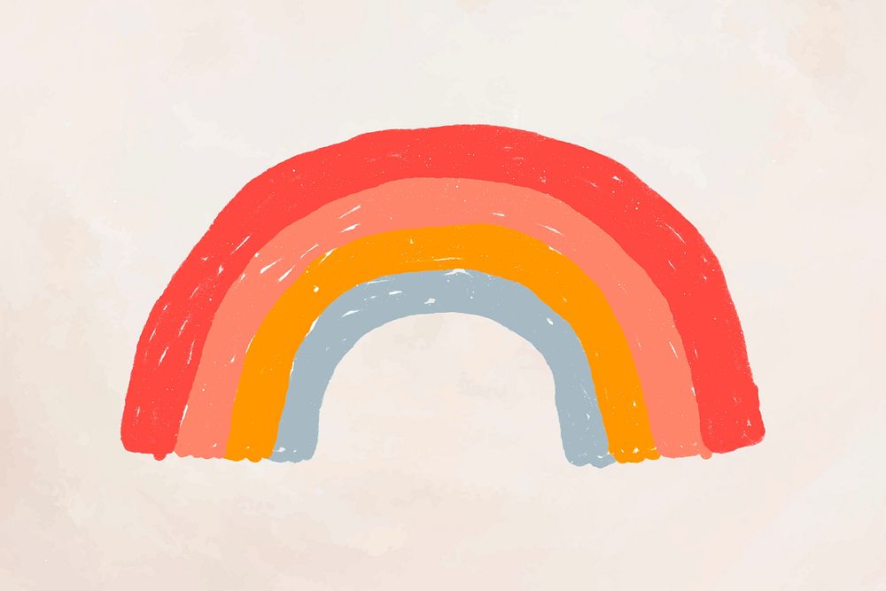 Hand drawn rainbow element vector cute sticker