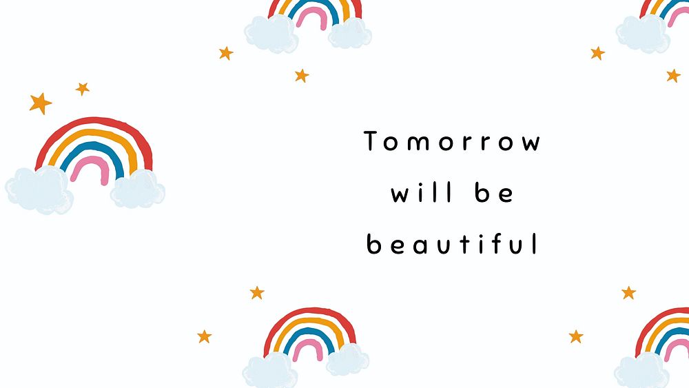 White rainbow template vector for blog banner quote tomorrow will be beautiful