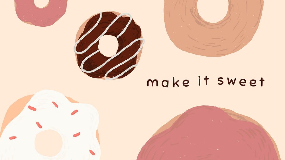 Cute donut template vector for blog banner make it sweet