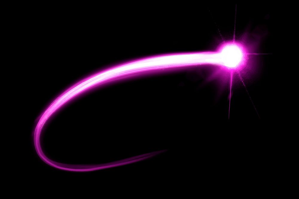 Pink light streak element vector in black background