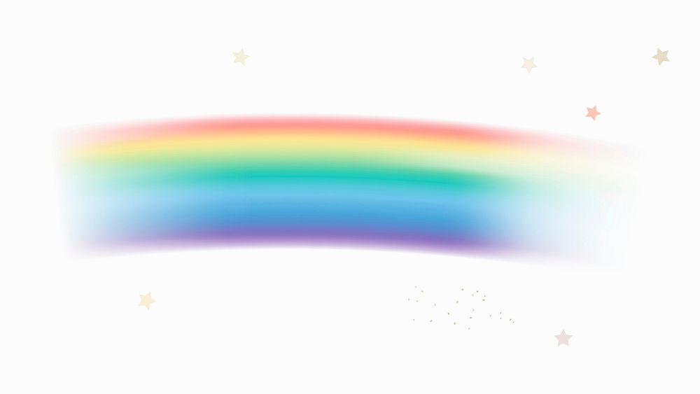 Rainbow light element vector in white background