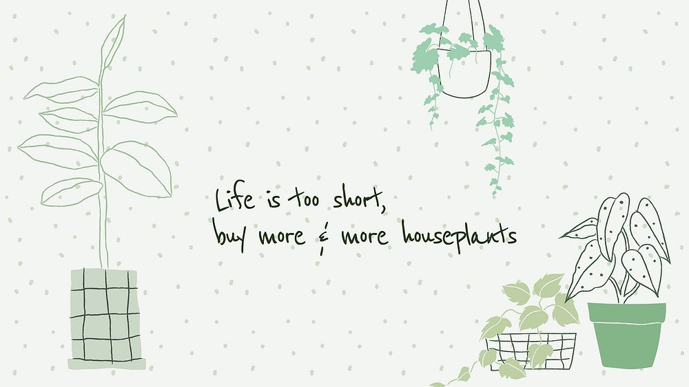 Cute plant lover quote template vector doodle for blog banner