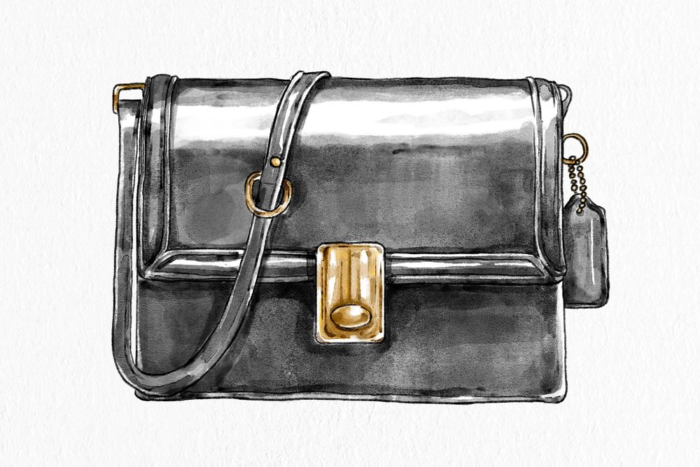 Women's purse hand drawn fashion illustration 