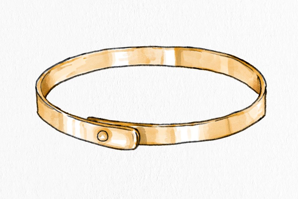 Women's modern bracelet hand drawn fashion illustration 