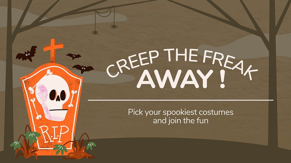 Halloween banner template vector, celebration event advertisement