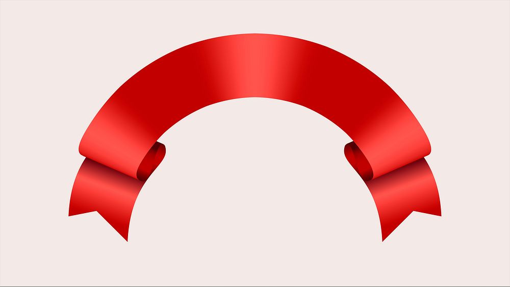 Ribbon banner psd image, red label graphic element