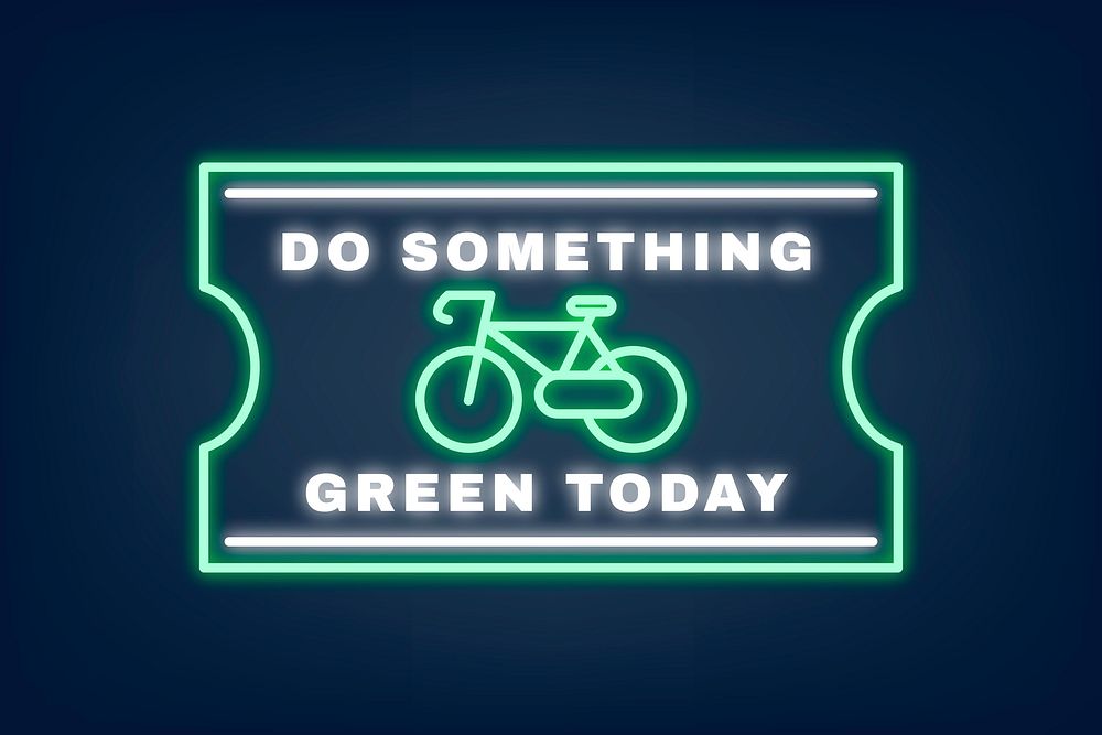 Glowing neon sign vector illustration with do something green today text