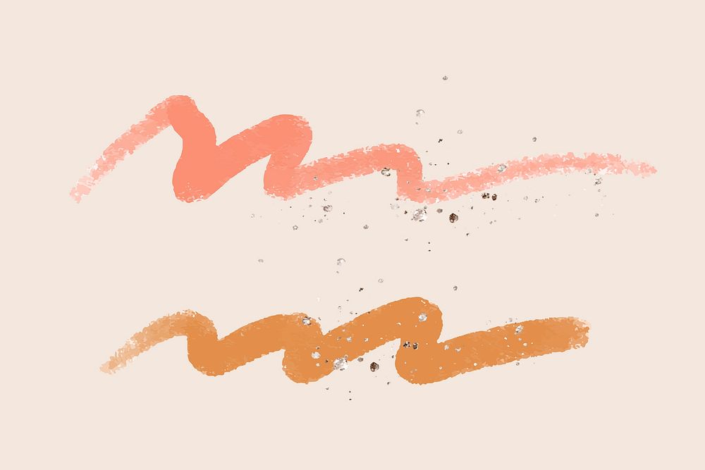 Abstract brush stroke element vector with glitter