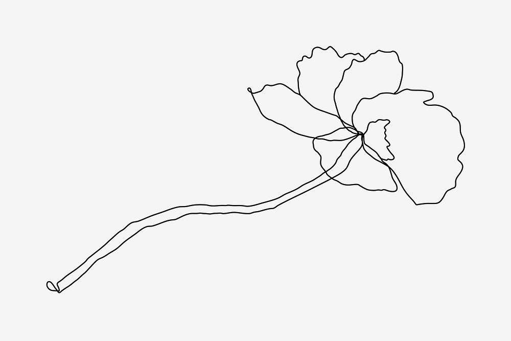 Flower hand drawn vector in black line
