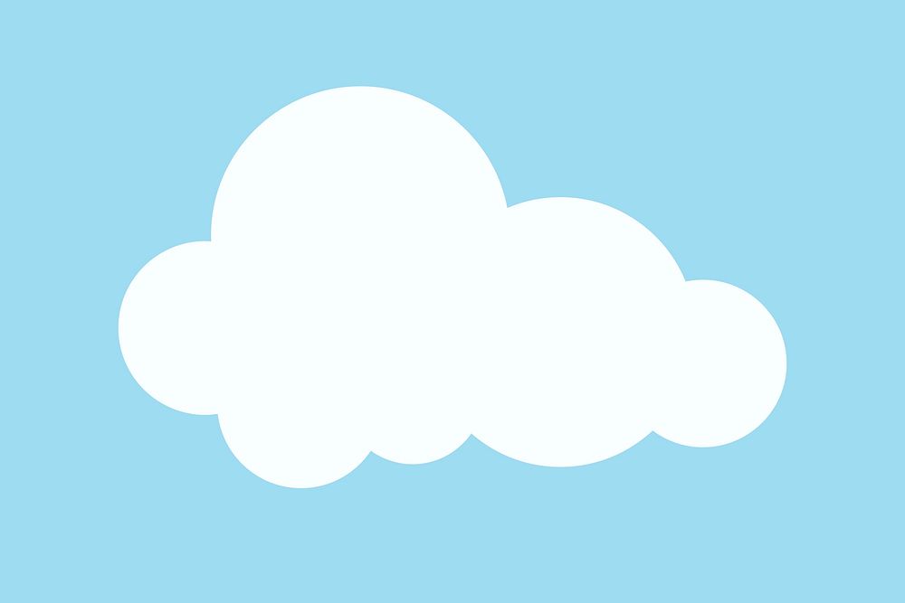 Paper cut cloud sticker, cute weather clipart vector on light blue background
