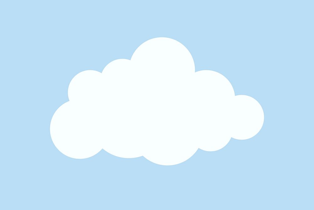 Paper cut cloud sticker, cute weather clipart vector on pastel blue background