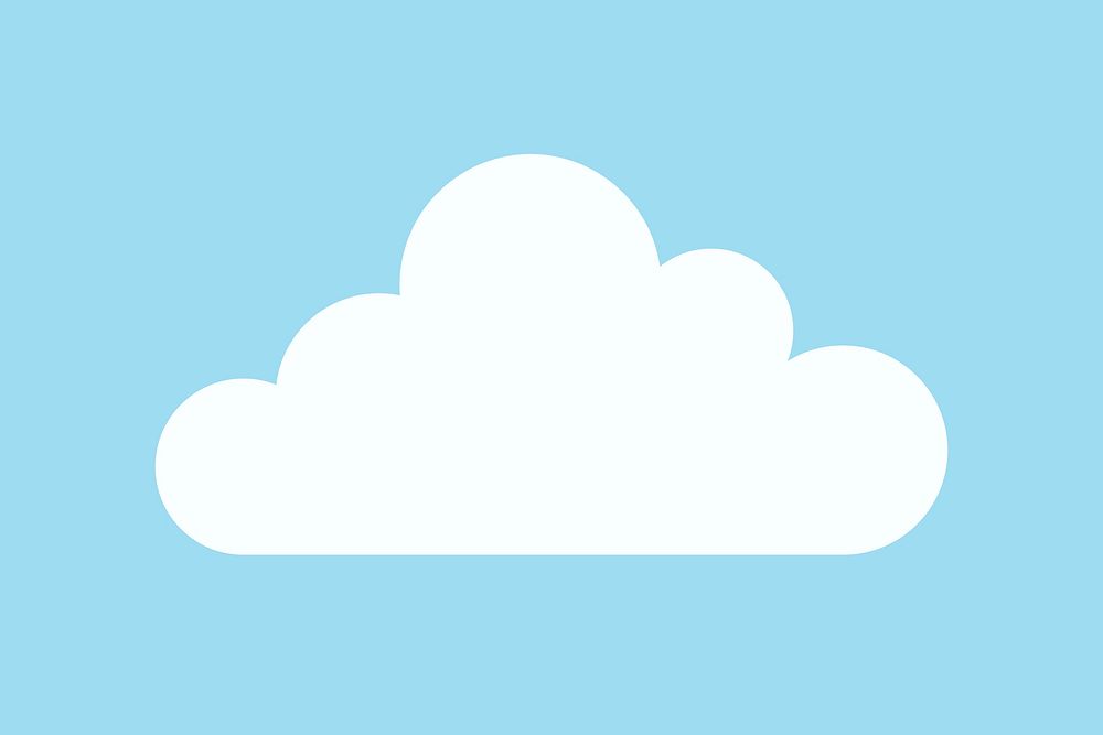 Paper cut cloud sticker, cute weather clipart vector on light blue background