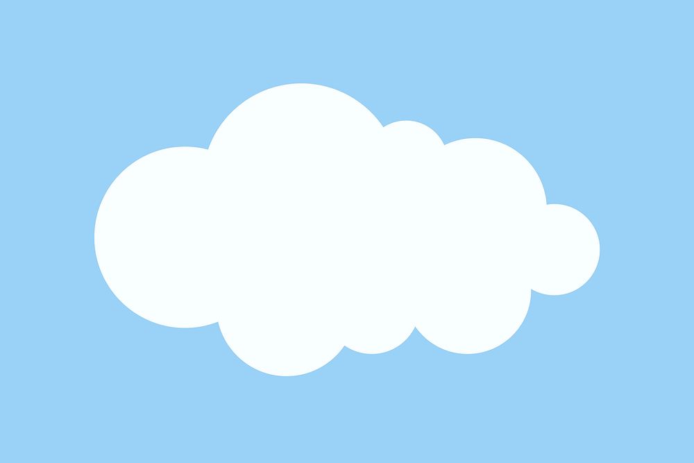 Paper cloud sticker, cute weather clipart vector on pastel blue background