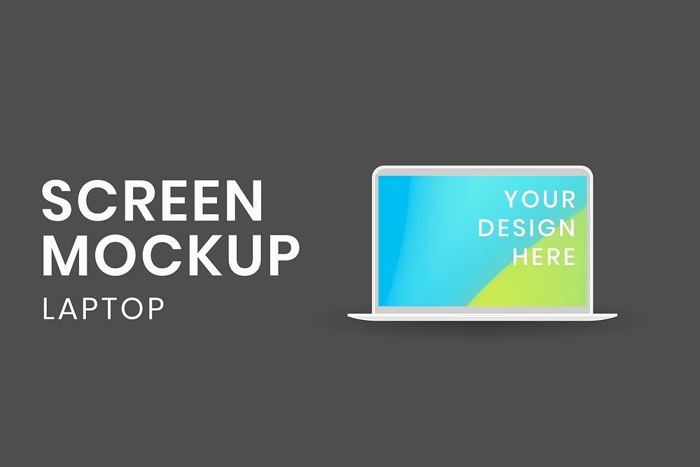 Laptop screen mockup, digital device vector illustration