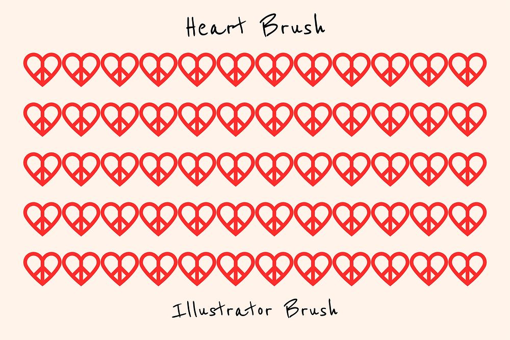 Heart peace pattern illustrator brush vector add-on set