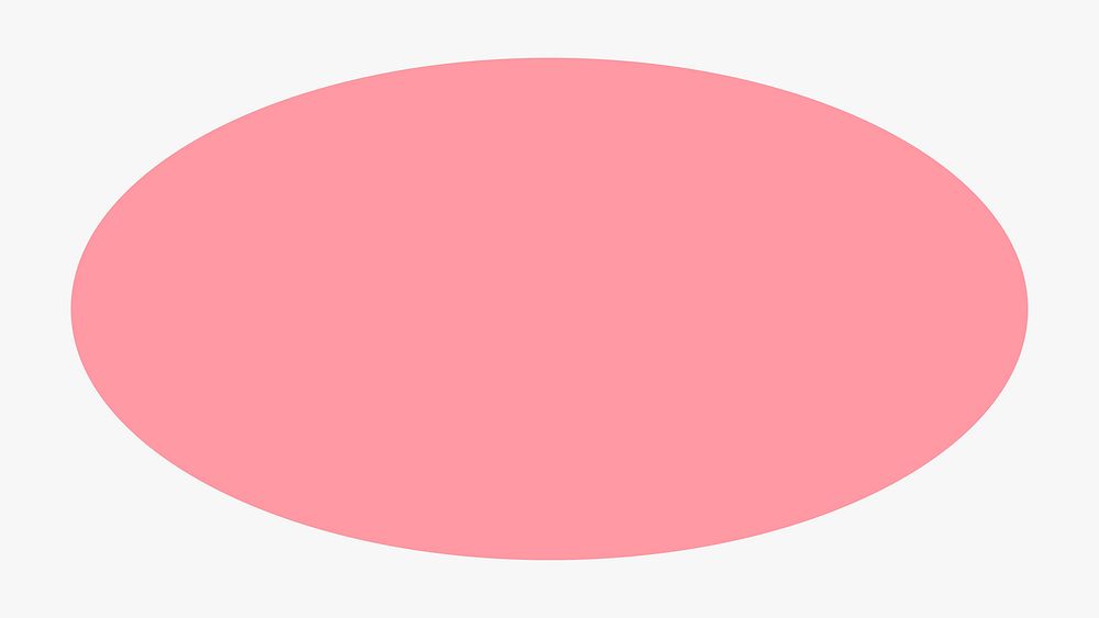 Ellipse sticker geometric shape, pink retro flat clipart vector