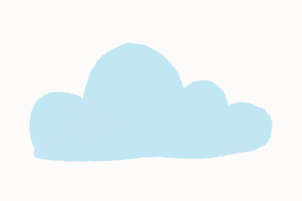 Cloud sticker, blue weather element graphic vector