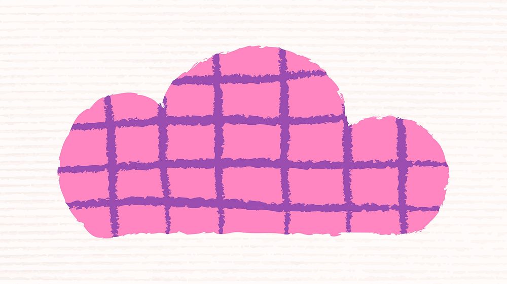 Funky pink cloud in doodle style vector