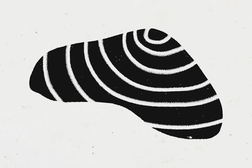Swirl abstract shape sticker, hypnotic line pattern vector