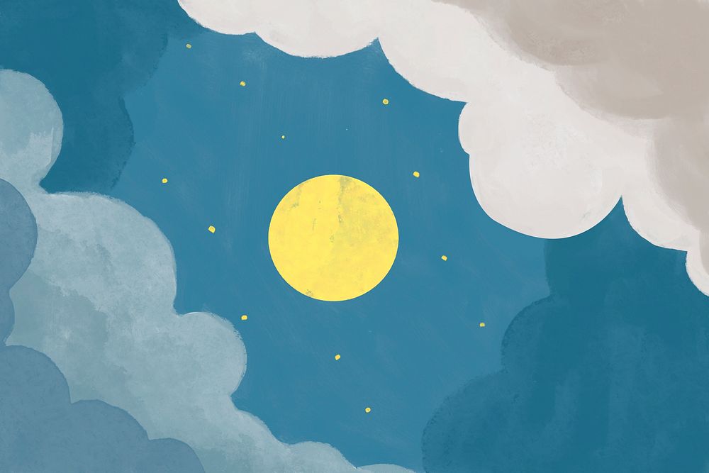 Full moon background cloudy night sky