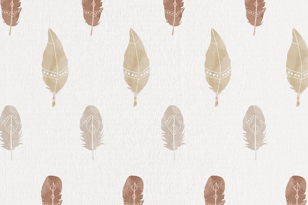 Earth tone psd Bohemian feather background