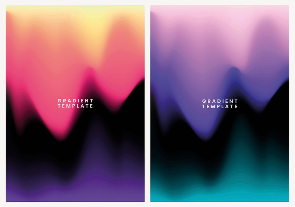 Poster template vector abstract gradient style set