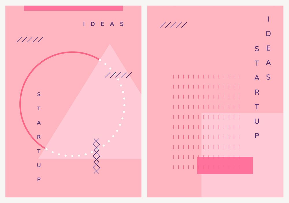 Pink poster template vector set