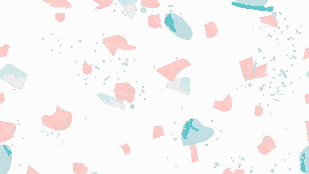 Colorful terrazzo abstract background vector seamless pattern in pink and blue