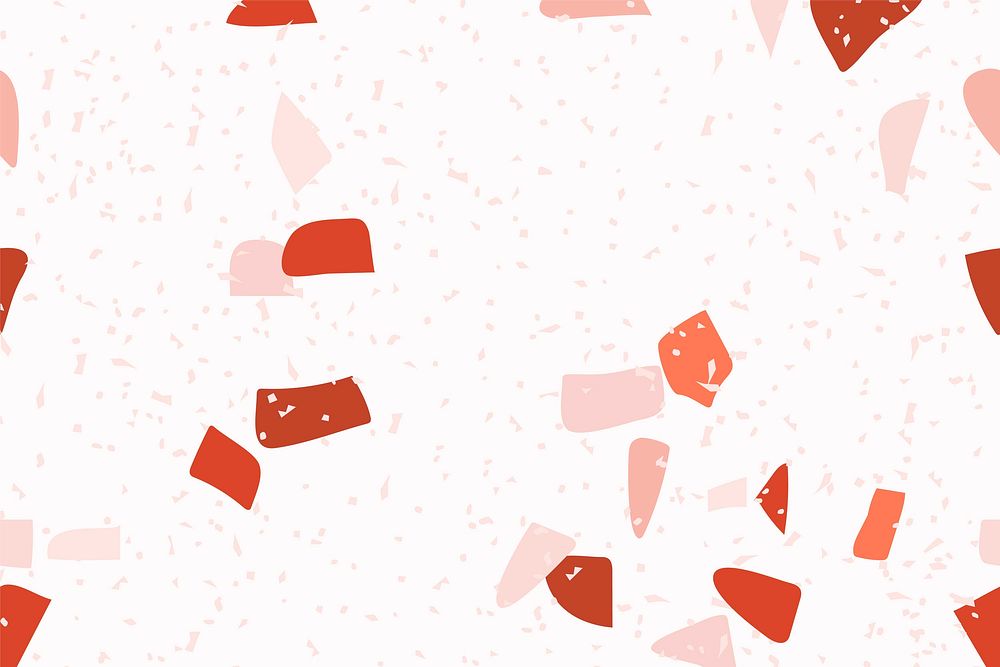 Terrazzo seamless pattern background vector in pink and red