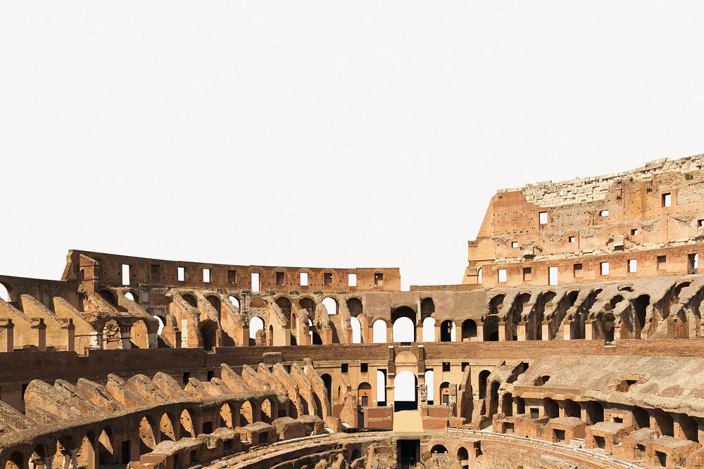 Aesthetic Colosseum background, famous Italy landmark border