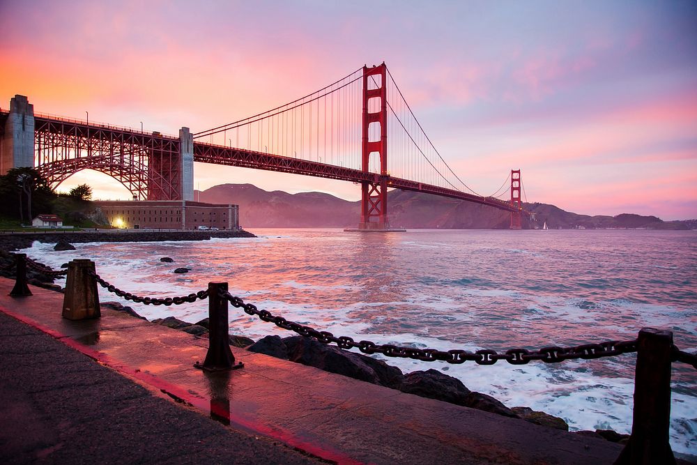 Golden Gate Bridge San Francisco. Original public domain image from Wikimedia Commons