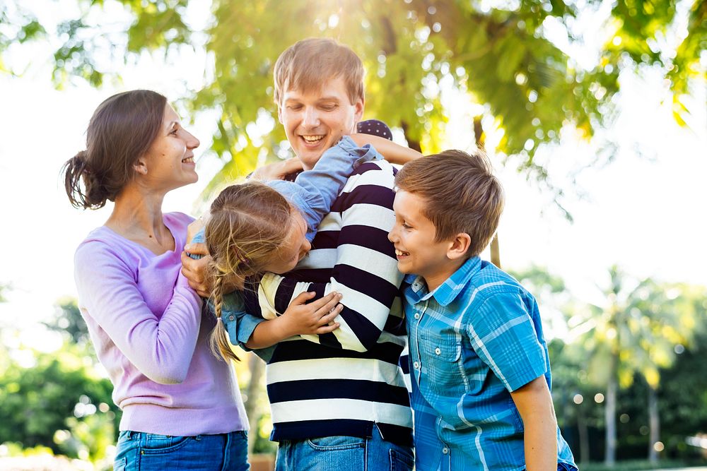 Family having fun in the park