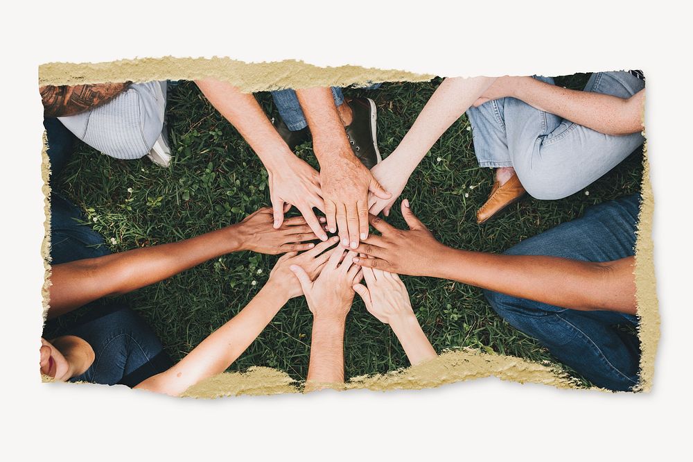 Teamwork, diverse hands, ripped paper | Free Photo - rawpixel