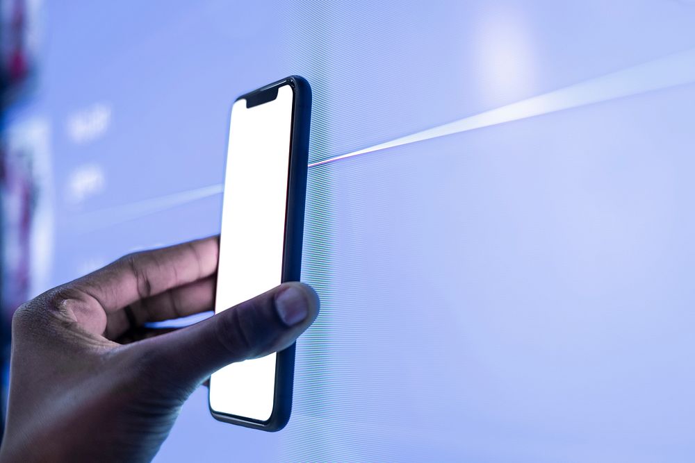 Blank smartphone screen with design space