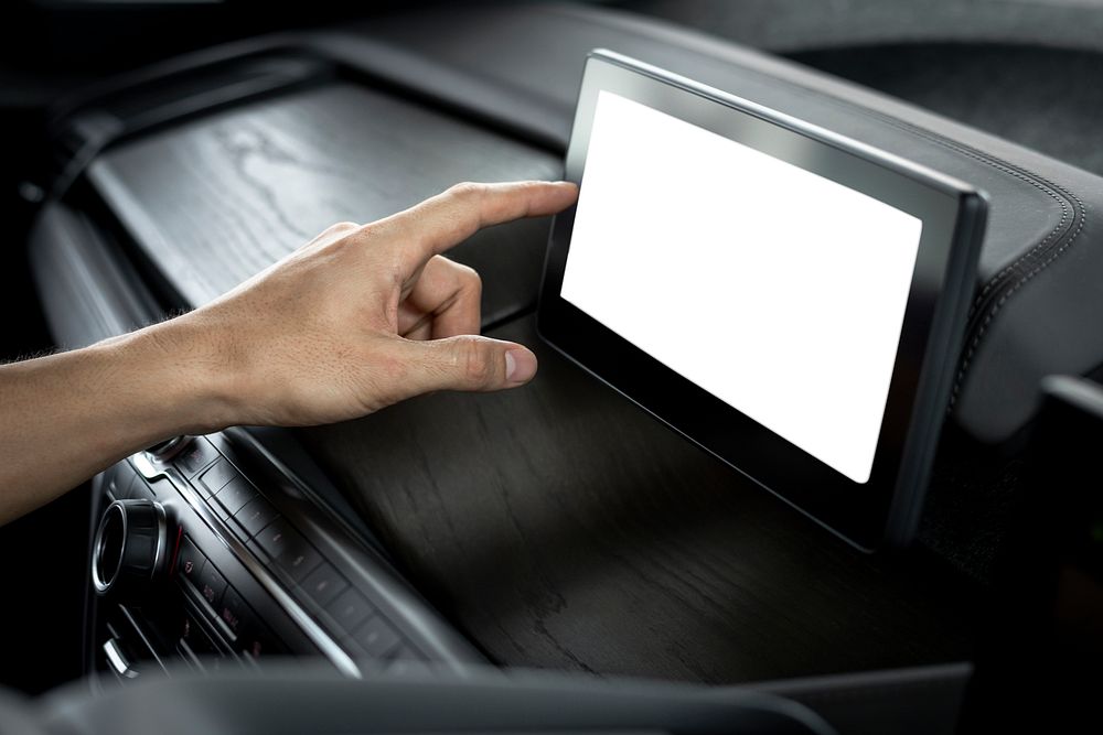 Blank built in navigation screen in smart car