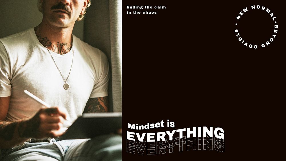 Mindset is everything template vector positivity during the new normal