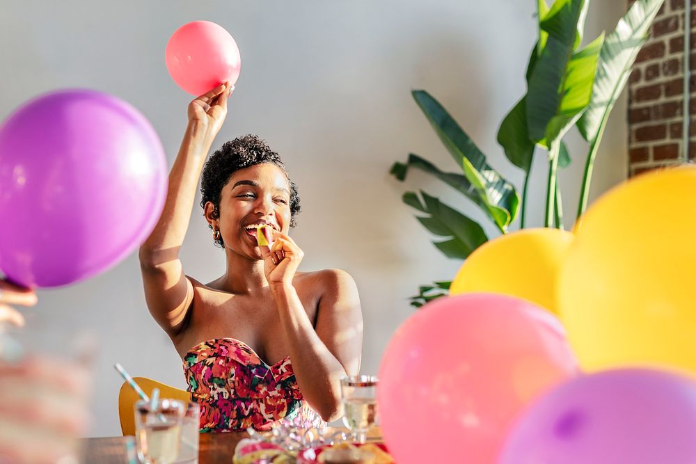 Young woman celebrating at a party