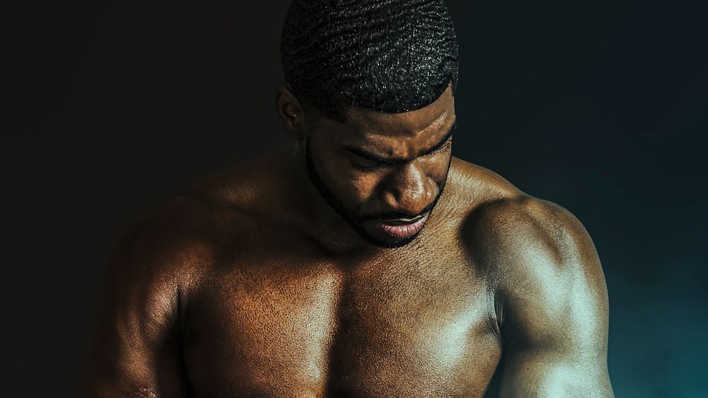 African American man with big muscles wallpaper