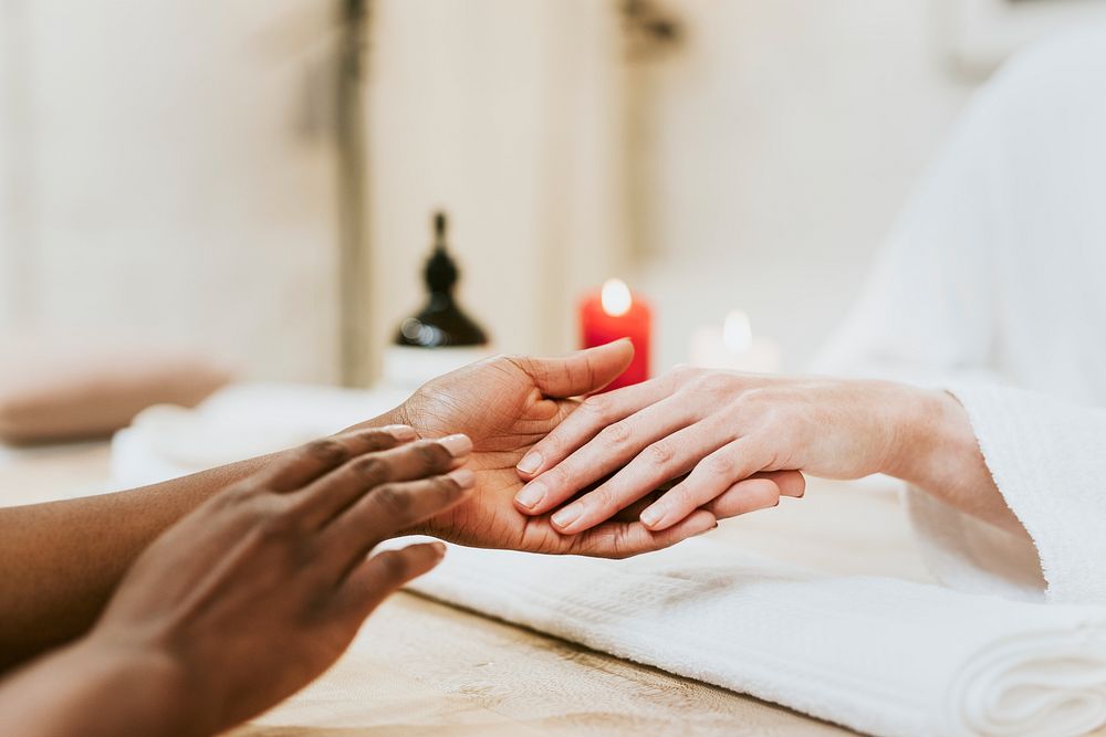 Hand massage, health & wellness photography