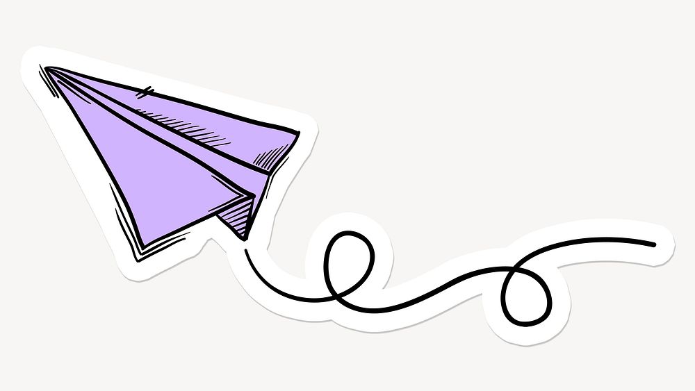 Paper airplane doodle  drawing illustration