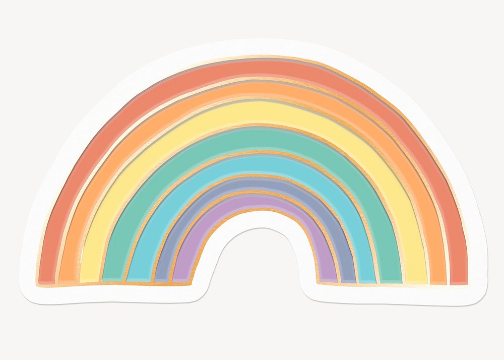 Cute pastel rainbow, drawing illustration | Photo - rawpixel